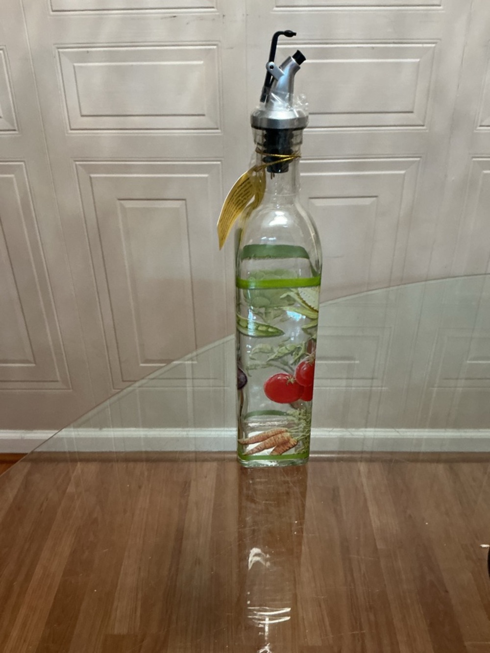 Floral Glass Oil Dispenser Bottle